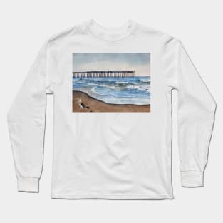 Virginia Beach Watercolor Painting Long Sleeve T-Shirt